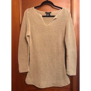 Theory Chainmail-Knit Sweater in Toffee